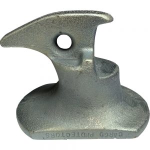 Cargo Protectors MP105 pintle hitch lock with Cargo Protectors logo on body of pintle hitch lock.