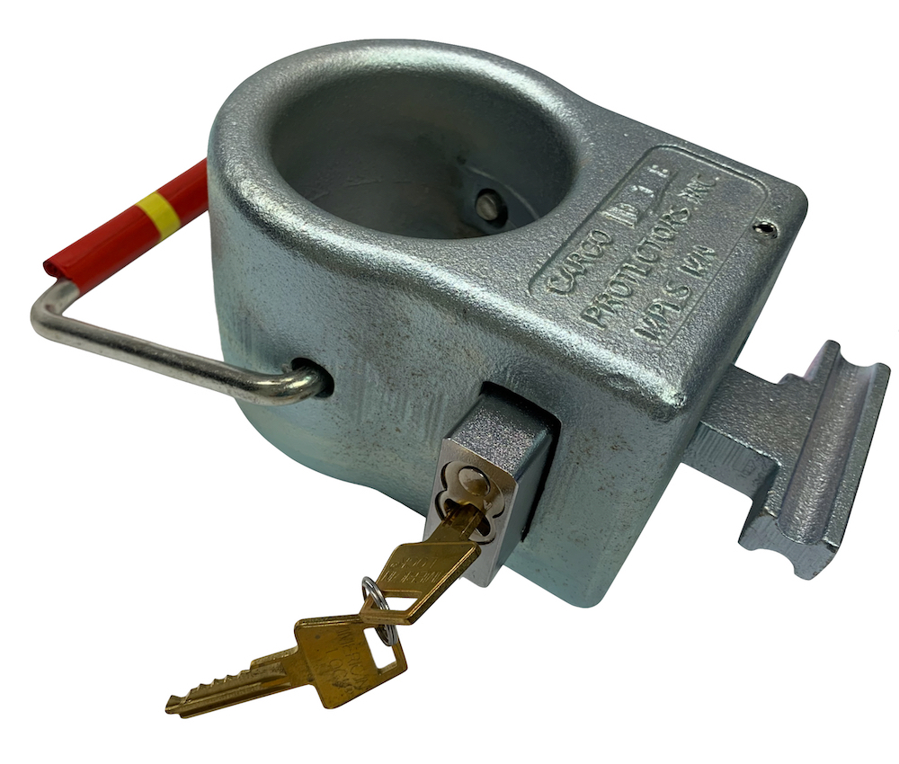 Cargo Protectors AM101 king pin lock with American Lock model A5200 padlock and keys.