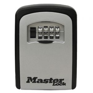 Master Lock 5401D key storage locked with custom combination.