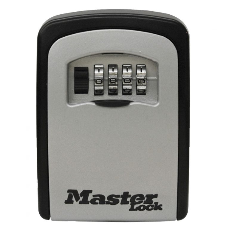 Master Lock 5401D key storage locked with custom combination.